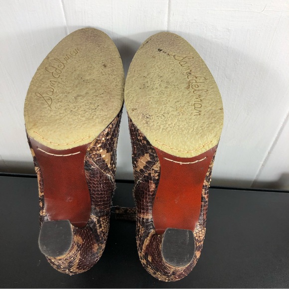 Sam Edelman Salina Snakeskin Leather Bootie Sz 7 1/2 - Picture 11 of 14